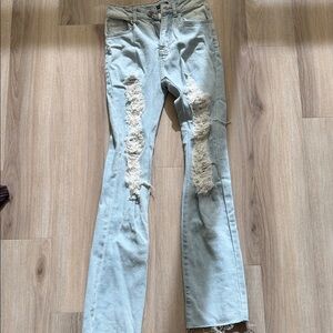 Distressed Light Blue Women's Jeans